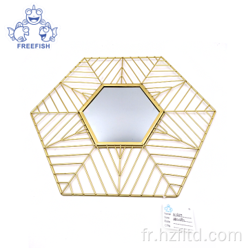 Miroir hexagonal à suspendre géométrique